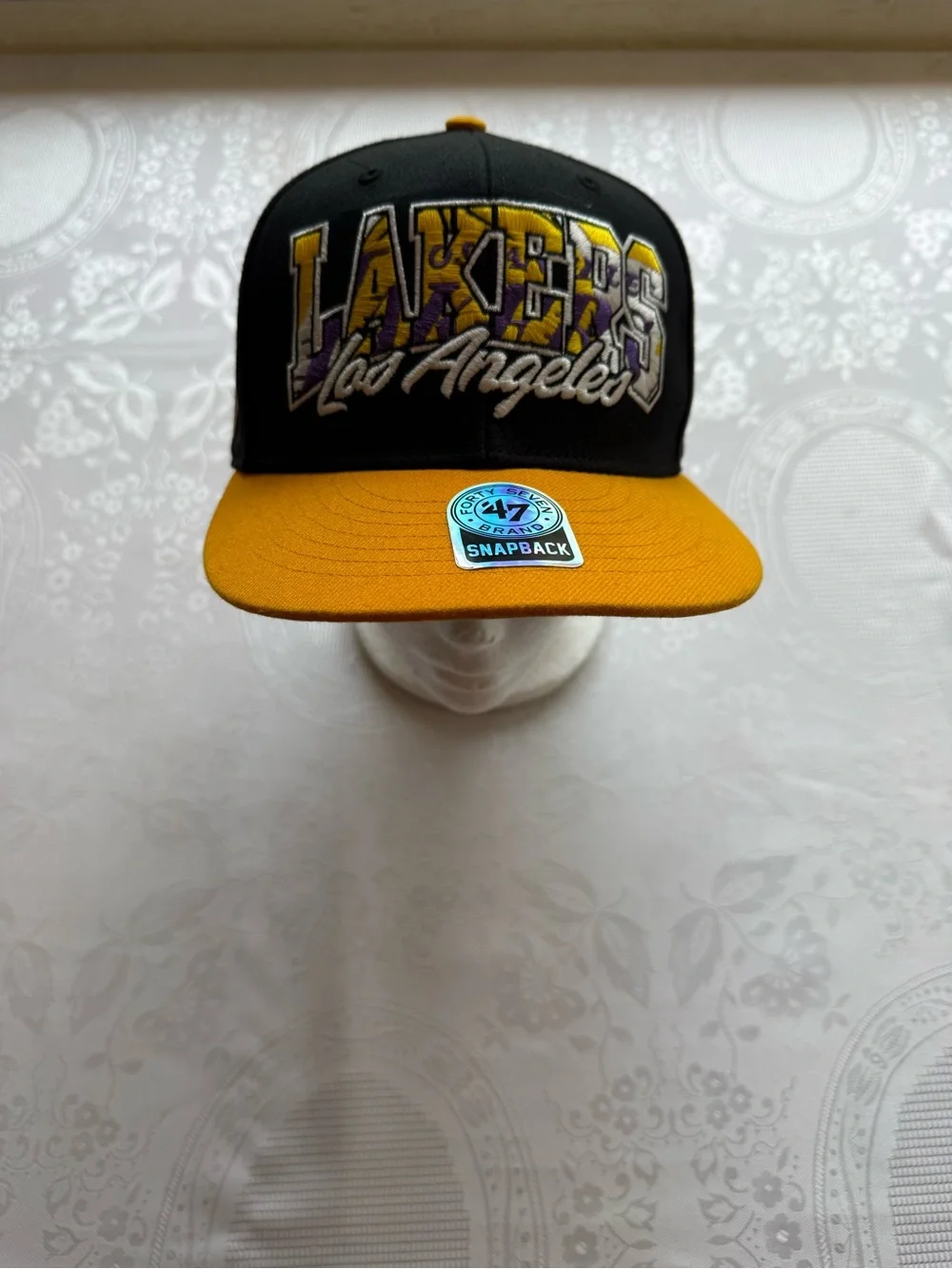 Forty Seven Brand Los Angeles Lakers Black/Gold Snapback Hat Embroidered Cup HWC